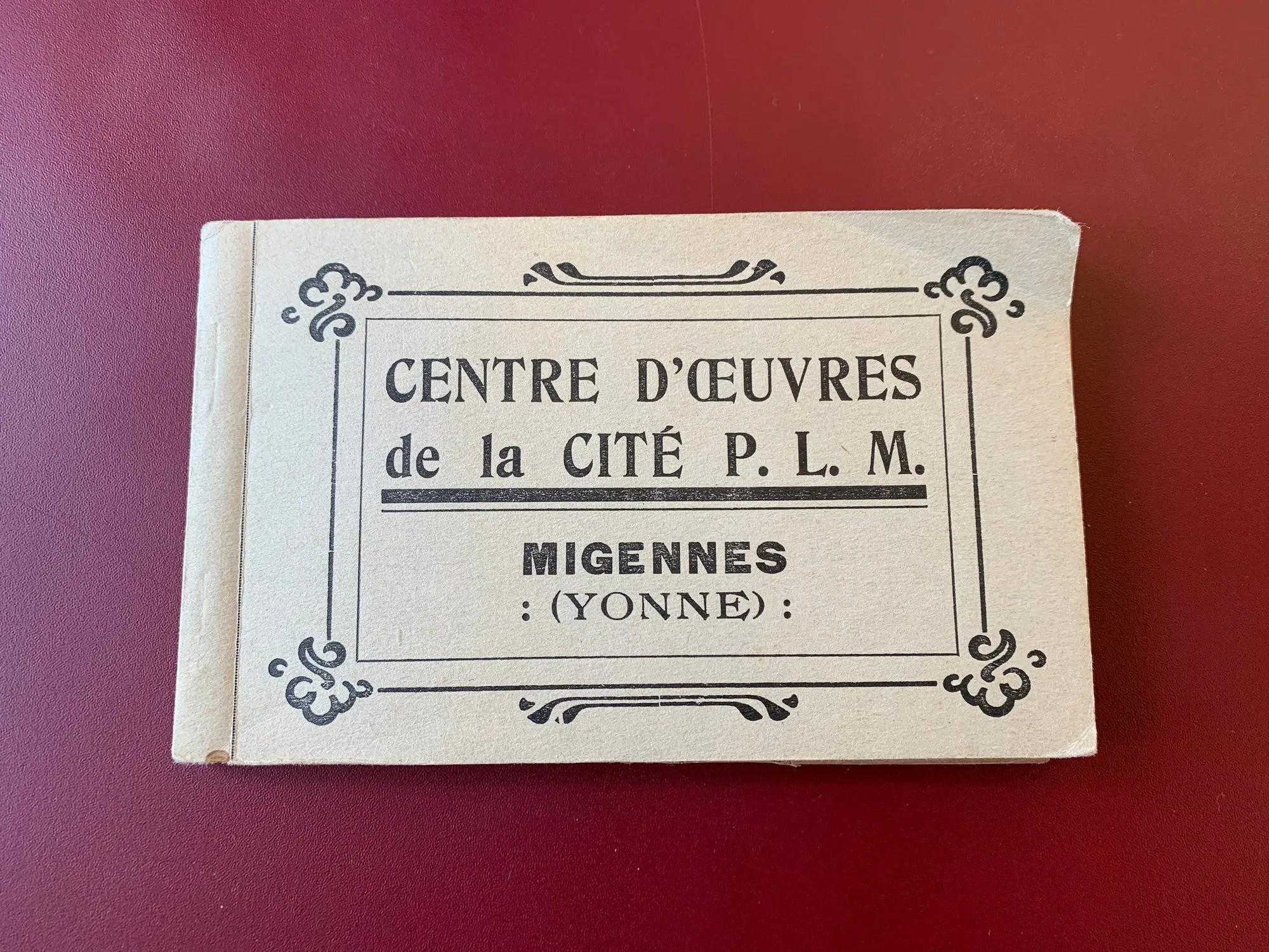 Carnet du centre d’œuvres de la cité PLM de Migennes